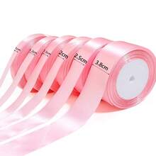 25 Yards/Roll Light Pink Satin Ribbon, Solid Shiny Fabric, Suitable For DIY Wedding Invitations, Bridal Bouquets, Gift Wrapping, Party Decorations, Sewing Crafts, Bridal Bouquet Accessories, Wedding Decorations - Baby Pink - View 7