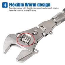 180 Degree Folding Manual Tool Adjustable Torque Wrench Household Maintenance 10 Inch Pulley Wrench 5 In 1 Ratchet Wrench - A - View 7