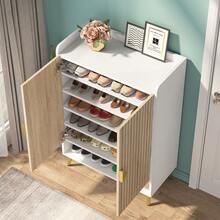 LITTLE TREE Shoe Cabinet With Doors & Adjustable Shelves, 7-Tier Modern Free Standing Shoe Racks Storage Organizer For Entryway, Living Room, Bedroom, Apartments - 白色 - 查看 8