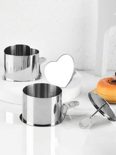 Edelstahl Mousse Ring Sushi Form, Herz & Runde Kuchenform, Tiramisu & Lila Reis Milch Backform