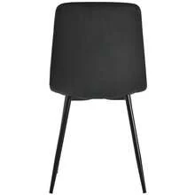 Dining Table And Chair Set (5 Pieces Total), Round Marble Dining Table. Black Metal Table Legs + 4 Optional Multicoloured Chairs. - Black - View 8