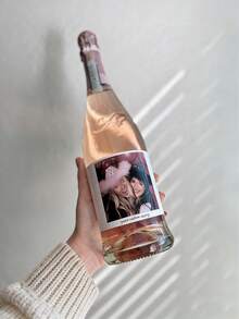 Personalized Photo And Text Wine Bottle Labels Custom Photo Wine Bottle Stickers Creative Party Decorations For Birthday Engagement Wedding Anniversary - Multicolor - View 4