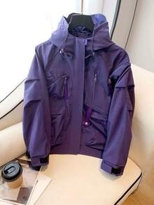 2026 Spring/Autumn New Fashion Loose Casual Windbreaker Jacket, Fashionable Slimming Versatile Purple Outerwear For Women - Purple - View 6