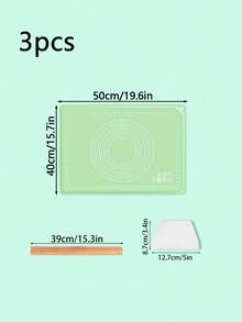1/3pcs Thicker Green Silicone Rolling Mat & Kneading Pad,  Dough Pastry Baking Mat Board - Green Baking Kneading Mat - View 15