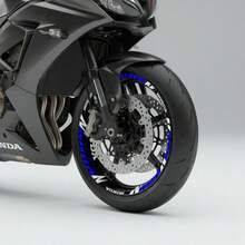 Calcomanias Stickers Para Rines  Completo Rin Moto - Azul Reflejante - Ver 1