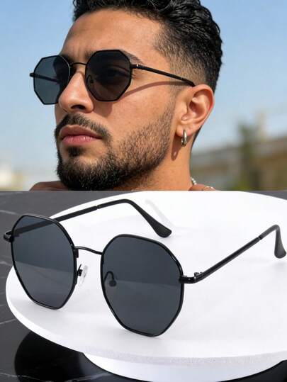 1 par de gafas de moda con diseño geométrico en tono bronce, adecuadas para fotografía callejera, festivales de música, conducción, camping, vacaciones de verano en la playa, actividades al aire viajes