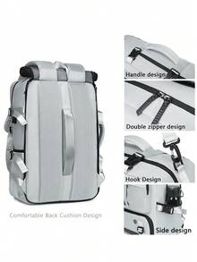 Women's Multi-Functional Large-Capacity Backpack, Versatile Hiking Bag, Outdoor Camping Backpack With Shoe Compartment And USB Charging Port, Business Laptop Bag, Men's And Women's Gift. - 灰色 - 查看 5