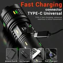 Professional Grade 60W Laser Flashlight G400Y G401Y Series High Intensity Output Telescopic Focus Mechanism Adjustable Floodlight Spotlight Emergency Power Supply Charges Phones 7 Multi Mode Operation Stepless Dimming Feature Turbo Boost Strobe Signal High Capacity 8000mAh Battery Long Duration Use Perfect For Search Rescue Missions Night Photography Adventures Hunting Trips Emergency Scenarios - G400Y Kiểu dáng dài - Xem 6