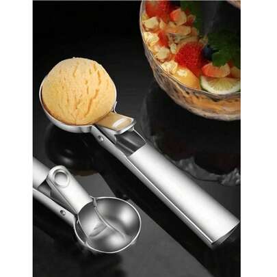 1个不锈钢多功能冰淇淋勺/瓜球勺，简约实用，不粘易脱模，可用作冰淇淋勺和水果球勺，适用于制作甜点、冰淇淋、水果拼盘、家常菜，经久耐用防锈，易于清洁，是父亲节、母亲节、毕业季的实用礼物。