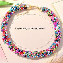 1 件波西米亚风多层珍珠项链，优雅简约性感颈链，甜美优雅锁骨链，棕色、玫瑰红、黑色、白色，女士礼物 - 項鍊 - 查看 11