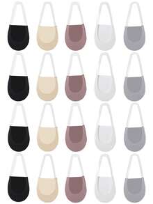 Invisible Boat Socks Women Summer Ice Silk Thin Breathable Soft Shallow Mouth Half Sole Garter Straps Suspenders Socks - Multicolor - View 12