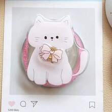 Cute Minimalist Creative Cat Magnetic Phone Holder, Rotatable Detachable Desk Stand With Magnetic Ring - Multicolor - View 7