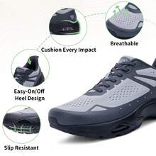 AOV  Wide Toe Box Shoes For Men Running Tennis Shoes Walking Athletic Sneaker For Gym Jogging Outdoor Size 8-13 - Greyblack - View 5