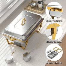 8QT Stainless Steel Hot Pot Self-Serve Set - 1pc Heating Base, Complete Hot Pot Set For Party Catering - Folding Dining Stove - View 5