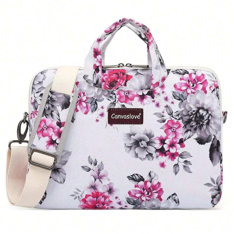 Chrysanthemum Pattern Water Resistant Laptop Shoulder Messenger Bag For MacBook Pro 16 Inch And 15.6 Inch 16 Inch Laptop - 菊花 - 查看 1
