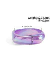 1pc Bohemian Geometric Asymmetrical Arc-Shaped AB Color Resin Cuff Bracelet, Luxurious Casual Party Unisex Wedding Holiday Versatile Charm Resin Bracelet Gift (Slight Color Variation Due To Lighting And Minor Flaws Is Normal) - Bracelet - View 5