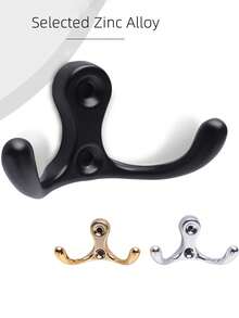 1/2/4/6/8/10 خطاف ملابس مثبت على الحائط باللون الأسود، شماعات معدنية، ملحقات منظم الحائط، تصميم خطاف مزدوج رجعي، خطافات أسود قوية وصلبة، خطافات باب ثقيلة الوزن لتعليق الملابس والأوشحة والحقائب والمناشف والمفاتيح والقبعات والأكواب، رف مسامير - متعدد الألوان - مشاهدة 6