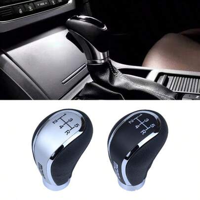 1pc Personalized Car Gear Shift Knob, 5-Speed Manual Transmission Gear Shift Lever Cover, Leather Automatic Gear Shift Stick Head
