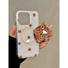 Retro Leopard Star Magnetic Magsafe Slouchy Phone Holder, Air Cushion Telescopic Strong Adsorption - Multicolor - View 6