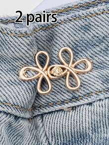 Adjustable Lucky Knot Denim Belt - Seamless Buckle, Reusable Metal Waist Adjuster, Multiple Colors Available, Cheongsam Buckle, Easily Solves Loose Waist Issue For Jeans And Casual Pants, Suitable For All Ages And Genders, The Ideal Choice For Fashion Enthusiasts Seeking Easy Waist Adjustment. - Multicolor - View 14