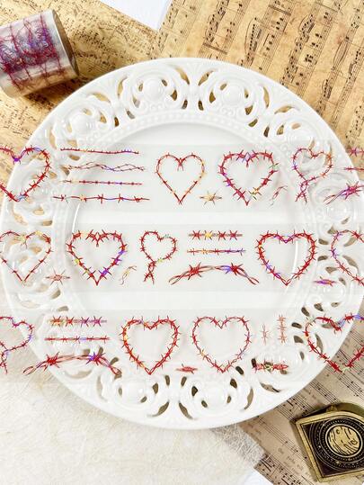 1 Roll Shell Pattern Creative Line PET Decorative Tape, Suitable For Scrapbooking, DIY Crafts, Journals, Albums, Diaries