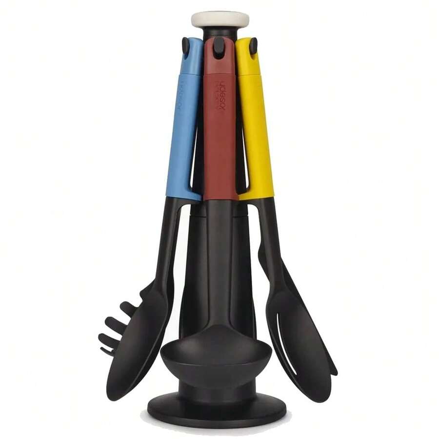 Joseph Joseph Elevate Carousel 6-Piece Utensil Set With Rotating Storage Stand, One Size, Multicolor - Xanh lam/Đỏ/Trắng - Xem 1