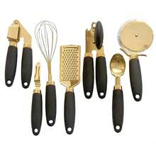 White & Gold Kitchen Tools And Gadgets - Luxe 7PC CooFKing Tools And Gadgets With Anti-Slip Handles, Utensils Set, Gold Kitchen Accessories,Premium Kitchen Gadget Set (Champagne Gold & Black) - Champagnegold & Black - View 10