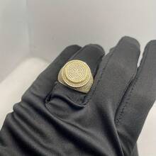 Luxury Men's Exaggerated 3-Layer 18K Plated Round Punk Hip-Hop Ring, Wedding Ring - Gold - View 5