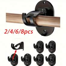 2pcs/4pcs/6pcs/8pcs Shower Curtain Hooks, Window Hooks, Multi-Functional Hooks For Household Use - Black - View 7