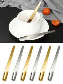 6pcs High Quality Stainless Steel Yogurt Spoons, 4.84 Inch Mixing Spoons, Mini Ice Cream Spoons, Espresso Coffee Spoons Suitable For Milkshakes, Pudding, Yogurt, Coffee And Other Beverages (Silver/Gold/Rose Gold/Black) - Multicolor - View 8