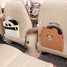 Foldable Car Trash Can, Cute Car Garbage Bag, Multi-Functional Rear Seat Organizer & Anti-Kick Mat - Trash Can On the Back Of the Seat - View 4