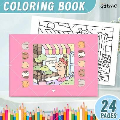 GDTME Libro para colorear con patrones simples y audaces para adultos y niños, libro de dibujos lindos, regalo perfecto para Pascua, Ramadán, San Valentín, fiesta de Navidad, Halloween y cumpleaños - Espacio de coloración relajante