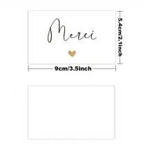 25/50 Pcs French-Style Thank You Cards With Elegant Heart Design & "Merci" - Suitable For Birthdays, Weddings, Corporate Gifts, Online Store Packaging - French Language Gratitude Notes For All Occasions - Multicolor - View 6