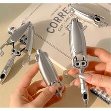 Trending Transformable Stress Relief Pen, Automatic Fun Stationery Squid Unique Press-Type Ballpoint Pen - One Pen Comes With 5 Replacement Refills (0.5mm). - View 2