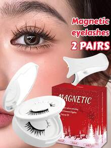 2 Pairs Magnetic Eyelashes Set, 5-14mm, Reusable, Upgraded 3D Dual Magnetic Lashes, Portable, Glue-Free, Strip Lashes, Create Natural Makeup. FindLove Magnetic Eyelashes Set, Natural, Thick, Delicate, With Clip, Individual Lashes, High Quality, Professional Magnetic Eyelashes Set. Exquisite Box Appearance, Suitable As Christmas, New Year, Valentine's Day Gift - Spiky Manga Lashes - View 11