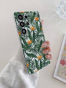 1 chiếc ốp lưng điện thoại TPU mềm trong suốt, họa tiết lá cây thời trang, chống rơi vỡ, chống trầy xước, chống bám vân tay, bảo vệ ống kính camera, tương thích với Samsung, Pixel, INFINIX, Redmi - Nhiều màu - Xem 5