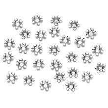 50 unids/lote 15 estilos de tapas de cuentas de flores de hojas de acero inoxidable para fabricación de joyería, tapas de cuentas espaciadoras de costura, accesorios ECSF - 05 - Ver 13