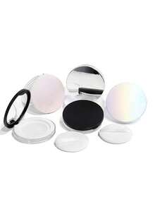 1个可替换装散粉盒，带镜子和粉扑，超薄散粉盒 - 便携防漏迷你旅行装，带弹性网袋，方便携带和重复使用，随时随地补妆，是旅行和日常化妆的理想之选，爱美人士必备的化妆工具，旅行化妆品收纳|时尚圆形粉盒|安全翻盖 - 彩色 - 查看 7