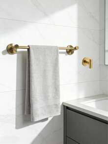 Adjustable Bathroom Towel Rack, 43-65cm Extendable, Thick Stainless Steel Towel Bar, Bathroom Storage, Towel Holder, Multi-Function, Wall-Mounted Hotel Style Towel Rack, With Screws, Brushed Silver, Matte Black, Gold, Space-Saving Bathroom Organizer, Great Gift - Multicolor - View 10
