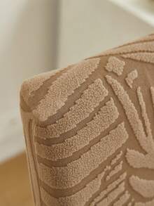 1/4/6pcs Leaf Pattern Stretch Velvet Jacquard Chair Covers, Removable & Washable Seat Covers For Dining Room, Restaurant, Sofa, Stool With Backrest - Camel - View 8