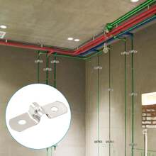 50pcs M5 Double Hole Pipe Clamp U-Shaped Bracket, 304 Stainless Steel Rigid Pipe Clamp, Heavy Duty Pipe Tension Clamp Suitable For 13/64" Diameter Pipes, Hoses, Wires And Cables - Silver - View 9