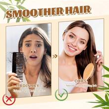 1pc Hair Brushes Bulk Natural Wooden Paddle Brush Lightweight Massage Scalp Hair Combs Detangling Hairbrush Women Men All Hair Types, Anti Static, Wooden Hair Brush, Detangling Brush, Hair Care, Smooth Bristles - 圓形 - 查看 4