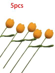 1pc/Pack DIY Crochet Tulip Gift, DIY Artificial Flower Bouquet, Handmade Crochet Tulip Bouquet, Crochet Flower Bouquet Gift, Perfect Gift For Women, Valentine's Day, Birthday Or Graduation Ceremony - Multicolor - View 13