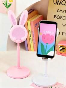 1pc Creative Cartoon Phone Stand, Cute Cartoon Rabbit, Bear, Duck Design, Universal Desktop Tablet Phone Holder, Adjustable Telescopic Height Slouchy Bracket, Suitable For Kids And Girlfriend, Great Choice For Women's Birthday And Valentine's Day Gift, Suitable For Desktop Placement - A - View 5