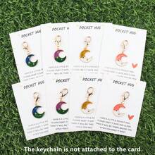 Bộ 4/8 móc khóa hình ngôi sao và mặt trăng bằng kim loại, kèm theo thiệp hình trái tim màu đỏ - Quà tặng lễ hội theo phong cách Hồi giáo, thích hợp cho các ngày lễ, Giáng sinh, sinh nhật, đám cưới, lễ tốt nghiệp - Có thể dùng làm bùa may mắn treo trên ba lô, chìa khóa xe, ví, v.v. - Nhiều màu - Xem 6