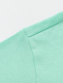 Balabala Children's Graphic T-Shirt, Short Sleeve Top For Boys And Girls, Summer - Mint Green - View 8