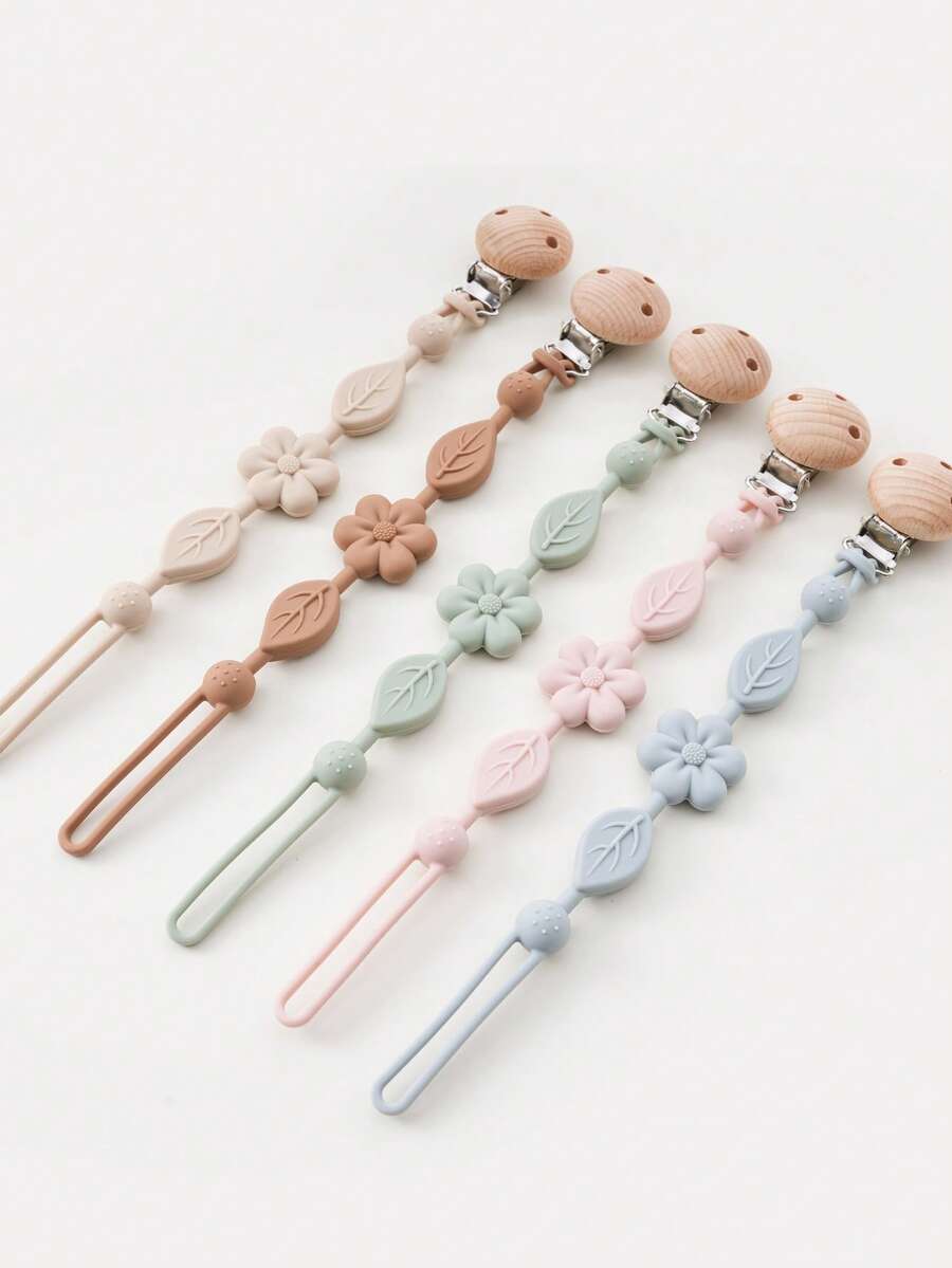 1pc Silicone Pacifier Clip, Grade Silicone Pacifier Strap With Clip Keeps Pacifiers, Teethers & Small Toys In Place - 1pcs - View 1