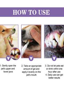 YEGBONG 2pcs Pet Oral Repair Gel, Deep Cleaning For Dog & Cat Teeth Stains, Oral Care & Repair Oral Mucosa Damage, Freshen Breath, Remove Plaque Without Brushing - Multicolor - View 5