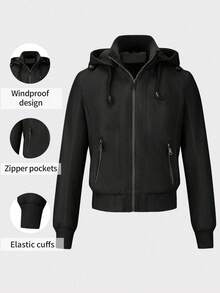 Giolshon Women's Casual Versatile Drawstring Jacket Perfect For Spring And Fall Closet - Black - View 4