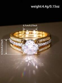 1 PC Romantic Cubic Zirconia Ring For Women For Wedding Engagement Anniversary Party Jewelry Valentine's Day Gift - 1# - View 6